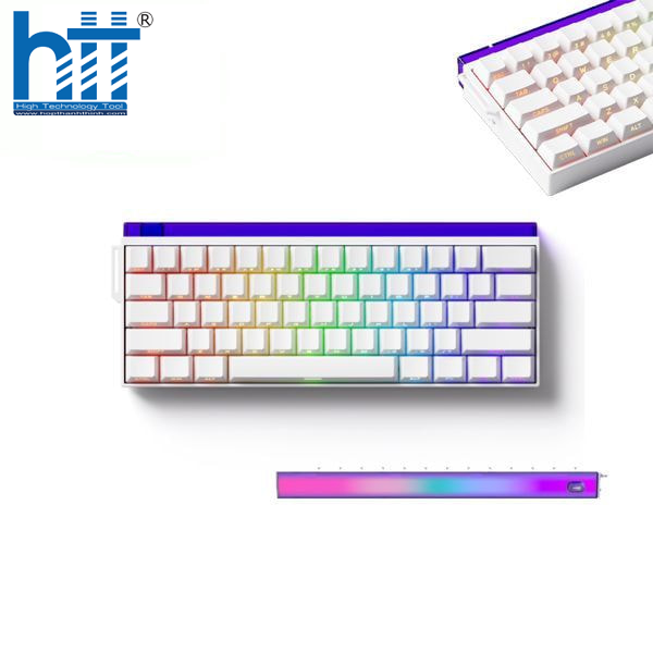 Veekos Shine60 SP White – Switch Glare Magnetic, bàn phím 60%, LED ARGB, keycap Cherry Profile