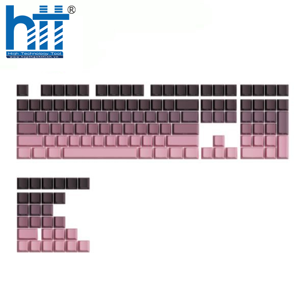 Chất liệu pbt double shot của nút bàn phím akko veekos black & pink gradient.
