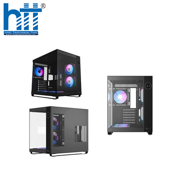 Tông màu đen mạnh mẽ, tinh tế, tạo góc PC nổi bật và hiện đại.
