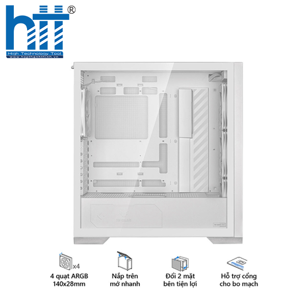 Case ASUS TUF Gaming GT302 ARGB White cho setup cao cấp