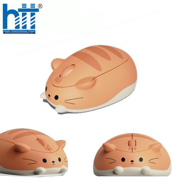 Setup bàn làm việc thêm xinh với Akko Cat Theme Mouse Orange KATE (Tri-Mode).