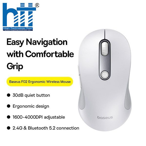 Chuột Baseus F02 – DPI 4000, làm việc mượt mà.