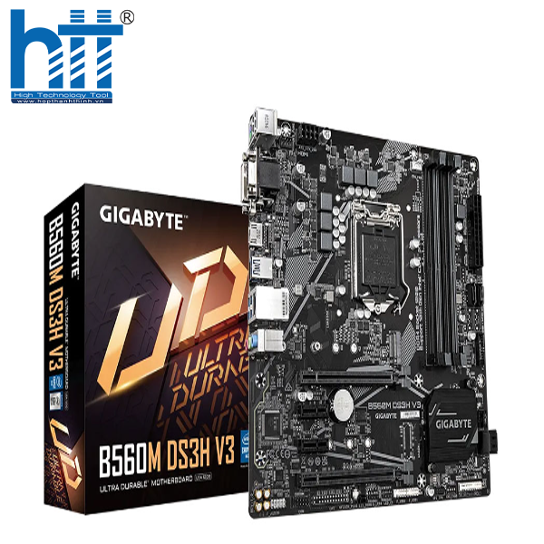 Mainboard gigabyte b560m ds3h v3 được trang bị bốn khe cắm DDR4 DIMM, hỗ trợ tối đa 128 GB.