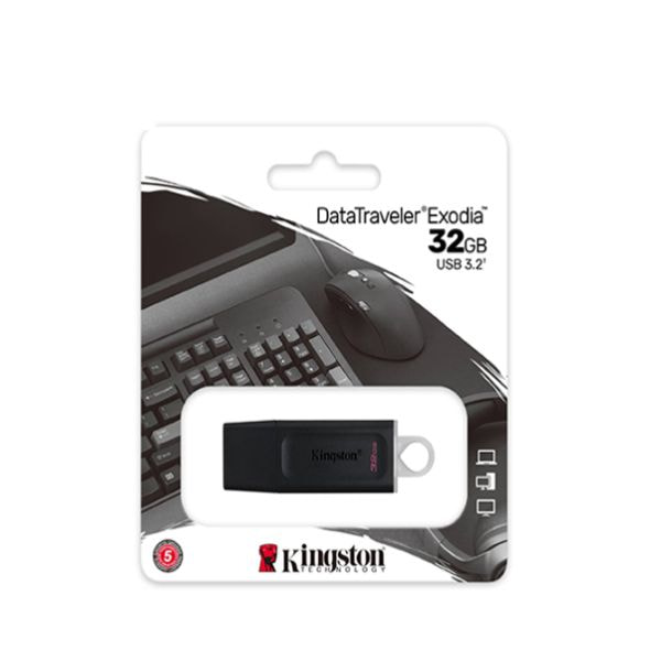 USB Kingston DataTraveler Exodia DTX 32GB với chuẩn USB 3.2 Gen 1 tương thích Windows, macOS và Linux.