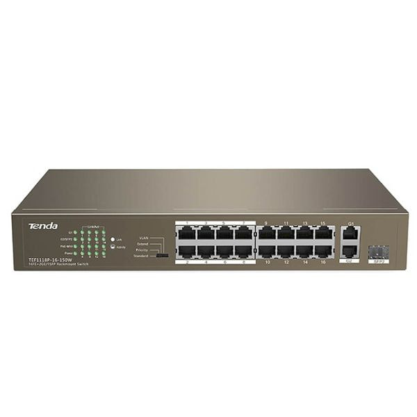 Switch Tenda 16 port PoE TEF1118P-16-150W