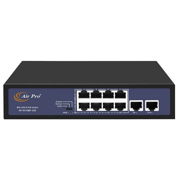 AirPro AP-ES108P-2GE – Lựa chọn hoàn hảo cho hệ thống mạng chuyên nghiệp.