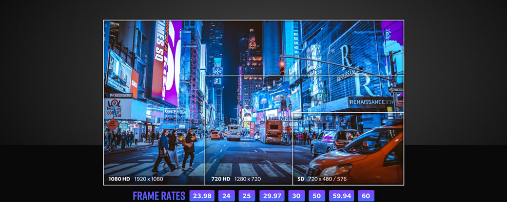 Supports All SD and HD Formats up to 1080p60!