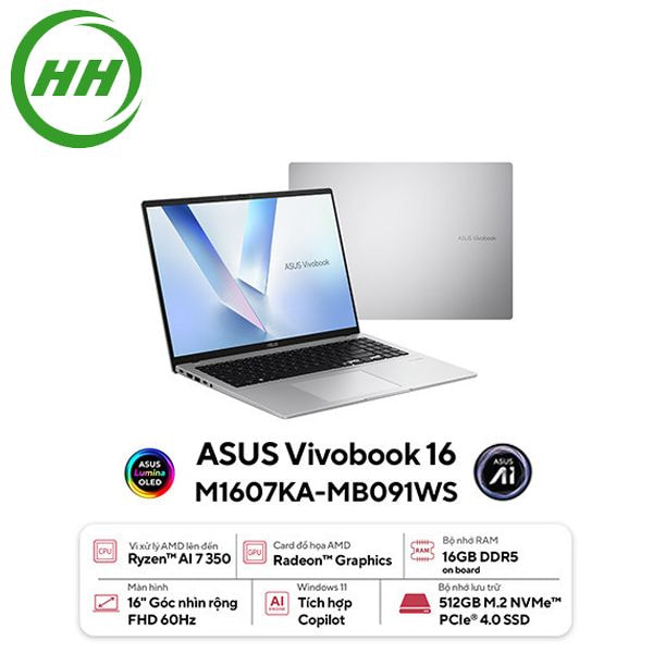 Laptop AI ASUS Vivobook 16 M1607KA-MB091WS - Hà Hưng