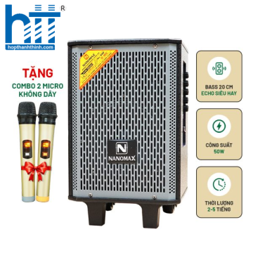 Hợp Thành Thịnh - Loa Kéo Mini Nanomax S-8C Lưới Xám Bass 20cm