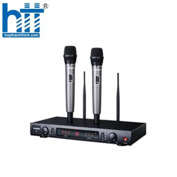 Hợp Thành Thịnh - Bộ micro không dây tầm xa cầm tay UHF hai kênh X7HH