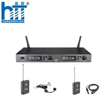 Bộ micro không dây hai kênh chất lượng cao M2-R phiên bản một micro cài đầu và một micro cài áo