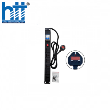THANH NGUỒN PDU UNIVERSAL 6 PORT - PHÍCH CẮM UK 3 CHẤU