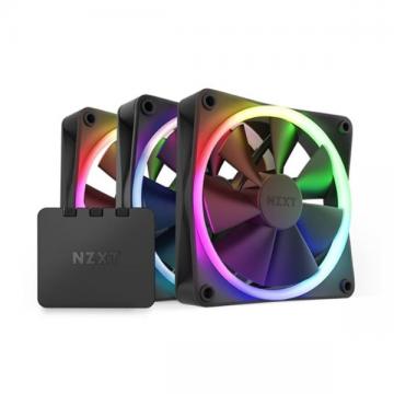 Bộ 3 Fan NZXT F120RGB Kèm Điều Khiển - 120mm RGB Fans - Triple (Màu Đen) RF-R12TF-B1