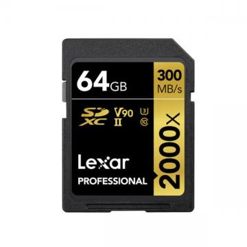 Thẻ nhớ SD Lexar Professional 2000x SDHC/SDXC UHS-II 64Gb (R/W:300/260M)
